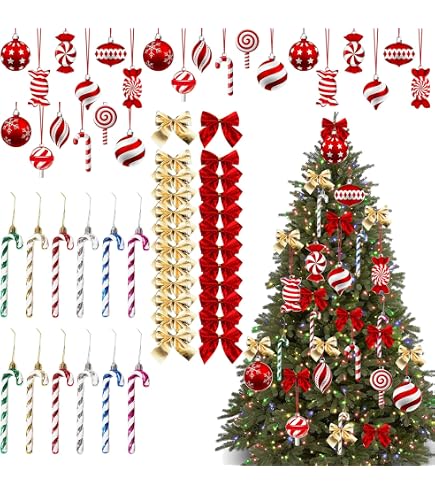 12 Decorazioni Natalizie A Bastoncino Di Zucchero – Rosse E Dorate, 14 Cm, Lucide, In Plastica, Per Albero E Casa
