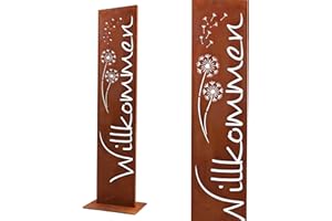 Rostikal Gartendeko Für Draußen Wetterfest - Haustür Deko Aus Metall - Outdoor Gartendeko - Exklusive Garten Deko Draußen - Edelrost Design - Rostdeko Für Garten Und Terrasse