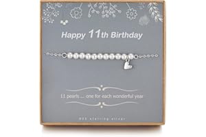 TISSGIRL 11 Year Old Girl Gifts - Sweet Pearl Bracelet Gifts for 11 Year Olds Girls, Adjustable Pearl Bracelet, Presents for 11 Year Old Girls