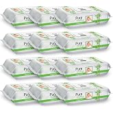 Pure Baby Organik Bambu &Ouml;zl&uuml; Islak Havlu 12&times;90 (1080 Yaprak)