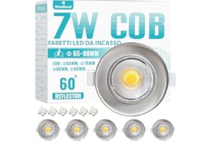 Wondlumi Spot LED Encastrable Extra Plat 7W,600LM Equivalent 65W Halogène Incandescence,4000K Blanc Neutre Trou Φ68mm,Spot de Plafond Inox 220V,Lot de 6