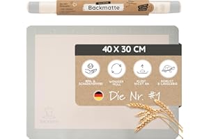 ‎BACKEFIX Backefix Silikon Backmatte 40×30 cm Grün – hochwertige Dauerbackmatte aus Platin-Silikon als Backpapier wiederverwendbar, frei von Teflon, BPA & PFAS, antihaftend, spülmaschinenfest und nachhaltig