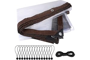 DBREAKS Plandeka okryciowa z oczkami, 3x4 m, wodoszczelna, na taras, odporna na warunki atmosferyczne, na zewnątrz, ochrona przed deszczem, dla mebli ogrodowych i roślin, dach dla zwierząt domowych