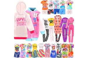 Festfun 15 Doll Clothes 4 Fashion Dresses 5 Tops 5 Pants 1 Sport Outfits for 11.5 inch Doll Girl Gift