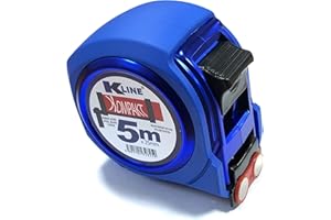 KELI FRANCE KELI - Mètre Ruban Compact magnétique Professionnel, bi-matière, Rigidité maximum 2,2m de tenu, Quadruple accroche, Ruban Extra Large de 25mm (5 Mètres x 25mm)