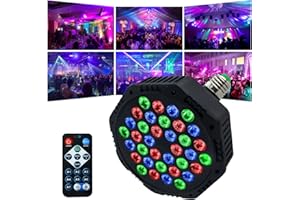 Indmird 36 Par LED Lampe de Scène, Projecteurs RGB avec Télécommande Lumières LED de Scène avec 7 modes d'éclairage pour DJ Disco Bars, DJ, Concerts, Halloween, Noël