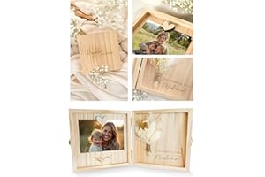 Joli Coon Cofanetto in legno per chiedere alla madrina - Vuoi essere la mia madrina? - Regalo di alta qualità in legno 14 x 14 x 3 cm