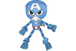 CERDÁ LIFE'S LITTLE MOMENTS Cerdá - For Fan Pets | Cuerda Dental Peluche de Capitan America - Licencia Oficial de Marvel®