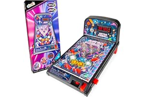 abeec LED Table Top Pinball Machine – Electronic Arcade Game with Lights and Sound Effects – Mini Pinball Machine with Digital Scoreboard – Fun Retro Gift for Boys and Girls Age 5 Plus