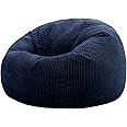 icon Kingston Cord Bean Bag, Navy Blue, Large Adult Bean Bag Chair with Filling Included, Comfy Chair, Living Room Furniture, Bedroom Furniture