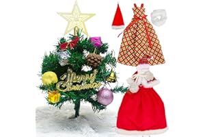 Toclsixz Ropa de Navidad para muñecas de 30 cm, accesorios para la decoración de casa de muñecas, contiene ropa de muñecas, árboles de Navidad, faldas de árbol, niñas