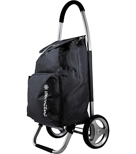 Chariot De Course / Poussette De Marché Pliable En Aluminium Noir