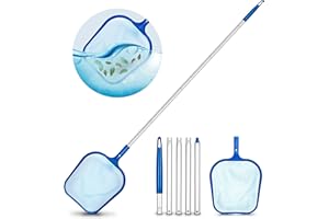tillvex Pool Landing Net Set, Pool Cleaning Set with Telescopic Rod, 122 cm, Leaf Skimmer Fine Mesh, Pool Landing Net for Cleaning Swimming Pool Whirlpool Spa