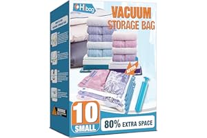 HIBAG Vacuum Storage Bags, Space Saver Bags, Combo Set (10 Small)