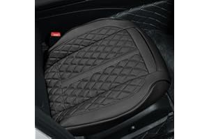 POKSRI Housse Siege Voiture Universel Cuir de Vache veritable,Protection Protege Siege conducteur,Coussin Auto Avant Bas,Sacs de Rangement,Convient à la majorité des véhicules Segment B/C(Noir)