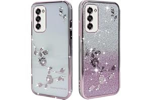 JIEZUIMEI z kwiatowym wzorem etui do SAMSUNG Galaxy S20 FE 5G,Ultracienkie etui na telefon komórkowy z błyszczącym brokatem dla kobiet, ochronne z silikonu TPU Etui Róża