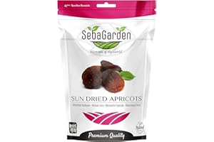 Seba Garden Sun Dried Unsulphured Turkish Apricots in Resalable Bag, 1kg - No Preservative, Non GMO