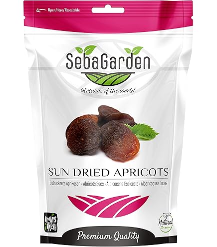 Unsulphured Apricots 1kg - Dried Natural - No Sulphur Dioxide Or Preservatives - Whole Sun Dry Sweet Apricot Fruit Dehydrated Turkish - Unsweetened - Bulk Bag Ready To Eat - Non GMO