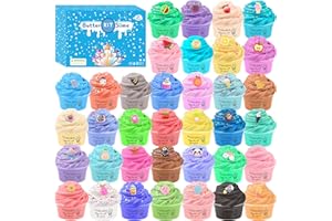 Petyuioyu DIY Slime Kit Slime Make Your Own with 36 Pack Butter Slime, Fruit, Animal, Cake Charms, Super Soft and Non-Sticky, Slime Children's Putty Toy Gifts