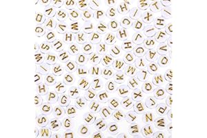 TEAAHA Set di 1200 perline per bracciali, mini lettera, 4 x 7 mm, con lettere, rotonde, per braccialetti fai da te, per creare gioielli, perline e lettere