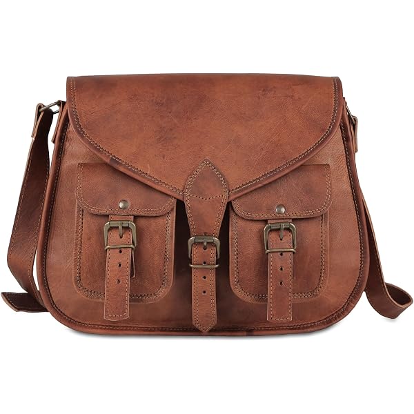 American Blue Leder-Umhängetasche Vintage – Braune Hobo-Tasche Für Damen, 33 X 25 Cm
