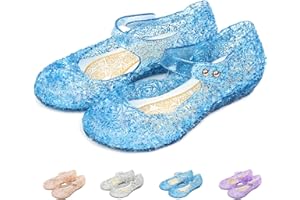 SANGYN Girls' Princess Dress Up Shoes with Sparkly Glitter for Cosplay, Dancing & Birthday Parties
