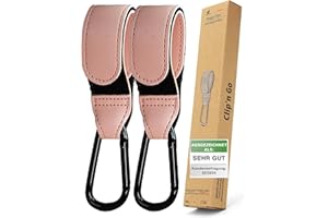 ADRIANO PORCARO I Kinderwagen Haken [2er-Pack] I Haken Kinderwagen I Perfekt für Wickelstasche und Laufrad Halterung Kinderwagen I Belastbar bis 40kg - Ideal als Kinderwagen Befestigung (Rosa)