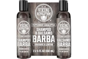 Viking Revolution Set Shampoo Barba Uomo e Balsamo Olio di Argan e Jojoba (2 x 150 ml)
