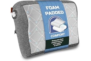 TREKOLOGY Premium Inflatable Travel Pillow with Removable Foam-Padded Case – Noise-Reducing, Ergonomic Design for Camping, Backpacking, and Air Travel ALUFT Pro (Grey)