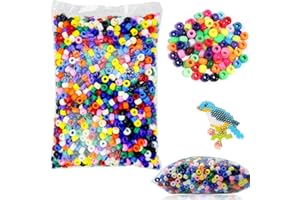 LYMOOR 2000 Pcs Pony Beads for Bracelet Making, 12 Colors, Plastic Kandi Beads, Hair Bead, Mixed Coloured Decorations Jewelry Set