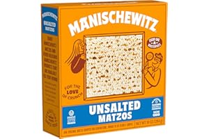 Manischewitz Old Fashioned Thin & Crisp Unsalted Matzo, 284g | Airy Crispy Crackers, Non GMO, Kosher (NOT FOR PASSOVER)