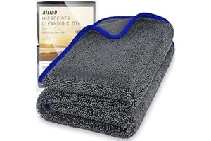 Airlab Toalla Secado Coche Extra Grande 90x60cm XXL, Bayetas Microfibra Super Absorbente 650GSM, Balletas para Vehículos Coches y Motos, Paños de Microfibra para el Cuidado Exterior del Automóvil