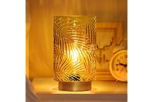 MJ PREMIER Battery Operated Lamp, LED Lamp for Bedroom with Timer, Decorative Cordless Glass Lamp, Yellow Table Centerpiece for Living Room/Party/Entryway (Large)