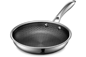 HexClad Hybrid Nonstick 20 cm Frying Pan, Stay-Cool Handle, Dishwasher-Friendly, Oven-Safe Up to 480°C, Induction Ready, Compatible with All Cooktops