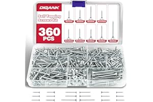 DIGANK Wood Screws Kit,360pcs Self Tapping M3,M3.5,M4 Screws Assortment, Ideal for Diy,Furniture Assembly, and Repairs. Durable, and Perfect for Various Woodworking Projects