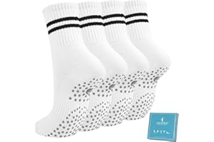 Caldodo Skarpety damskie, 4 pary, skarpety do jogi, 39-42, prezenty dla kobiet, skarpety antypoślizgowe, z wypustkami, skarpety do pilatesu