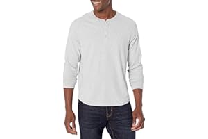 Amazon Essentials Camiseta de Manga Larga con Cuello Henley y Corte Recto (Disponible en Talla Grandes y Largos Especiales) Hombre