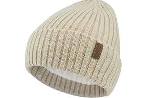 BEQUEMER LADEN Hombres Invierno Termicos Gorro Beanie de Punto Slouchy Gorras con Forro Polar para Mujer Hombre Clima Frio