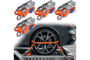 BB Sport Hjulspännband 4-Set TÜV biltransport 2000 daN 35 mm | 3 m, spärrband, biltransport, hjulsäkring, spärrdäck, släpvagn