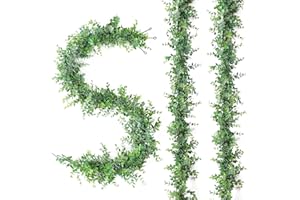 Veryhome 3PCS Artificial Eucalyptus Garland Vines 6FT Hanging Plants Faux Eucalyptus Leaves Silk Greenery Garland for Wedding Party Home Decor