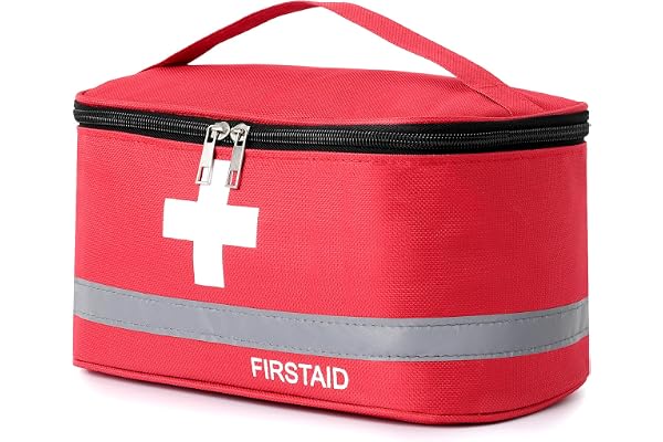 Romon 1 Pièces Trousse de Secours Vide, Étanche Sac de Médecine Portable, Trousse de Médecine Sac d'urgence de Grande Capacité, Sac de Rangement de Médicaments pour Maison, Bureau, Voyages