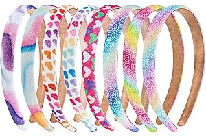 Nenjindz 8 Pezzi Cerchietto Arcobaleno Ragazza Bandiere Bambino con Cuore Headband Glitter per Pasqua Festa Compleanno