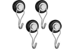 Poppstar magnetkrokar extra starka vridbara 4 st. (30 kg bärkraft, längd 5,3 cm, diameter 3,2 cm) neodymiummagnetkrokar