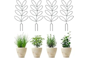 XSTARG 4 Stück Rankhilfe Zimmerpflanzen, Kleine Rankhilfe für Zimmerpflanzen 32cm x 15 cm, Rankgitter Metall Garten Pflanzenstab, Blattform Pflanzenstütze Rankgitter für Monstera Efeu Geldpflanzen Pothos