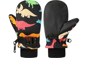 QKURT Dziecięce rękawice narciarskie, wodoodporne zimowe rękawiczki narciarskie, rękawice narciarskie dla chłopców i dziewcząt w wieku 2-8 lat