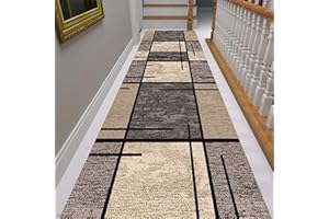 HIYOUGO Tappeto Cucina Passatoia, Antiscivolo Lavabile Tappeto Corridoio Pelo Corto Motivo Geometrico Tappetino per Cameretta Soggiorno Corridoio Entrata