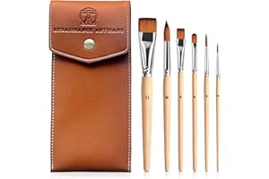 RENAISSANCE ARTISANS Rembrandt Serie I - 6-teiliges Reise-Aquarellpinsel-Set, Kolinsky-Sable-Performance-Haar, Entwickelt für Aquarelle & Vielseitig in Gouache, Öl - Premium Kunst- & Reise-Set