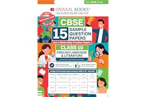 Oswaal CBSE 15 Sample Question Papers Class 10 English Language & Literature for 2026 Board Exam (As per CBSE Sample Question Paper issued on 30 July 2025), recommended by 2025 CBSE Toppers with Chapter wise Highly Probable Questions, includes 5 Most Likely SQPs & all types of CBQs