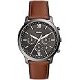 Fossil Mens Quartz Watch, Analog Display and Leather Strap