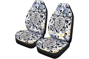 Woisttop Autositzschoner, Blumenmuster, Schildkröte, 2-teiliges Set, weicher Bezug, Autositzbezug, Kissen für die meisten Autos, SUVs, LKWs